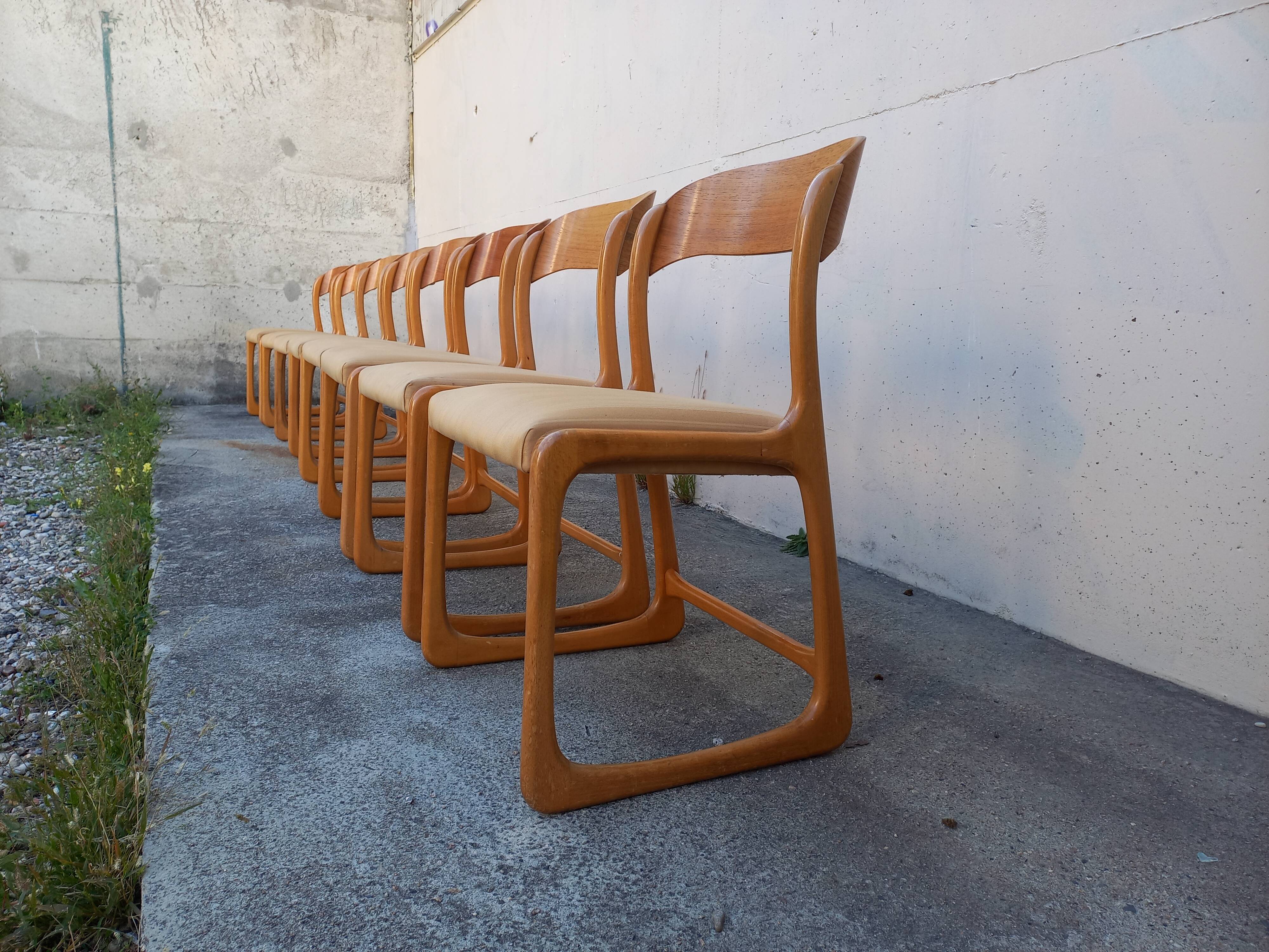 Baumann sleigh chairs, set of 8