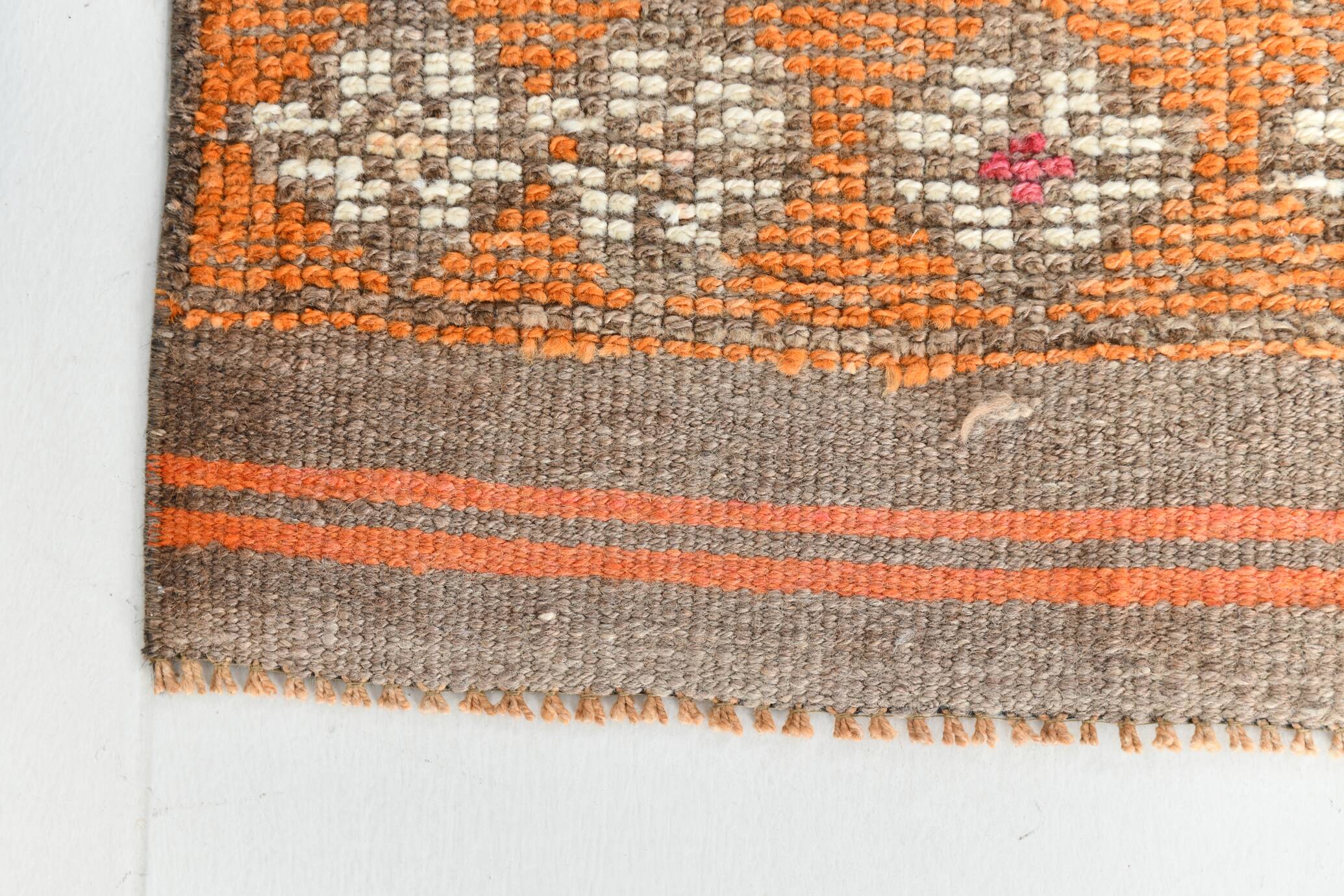 3x14 Long Hallway Runner Rug, Soft Orange Bohemian Wool Runner, 81x429Cm