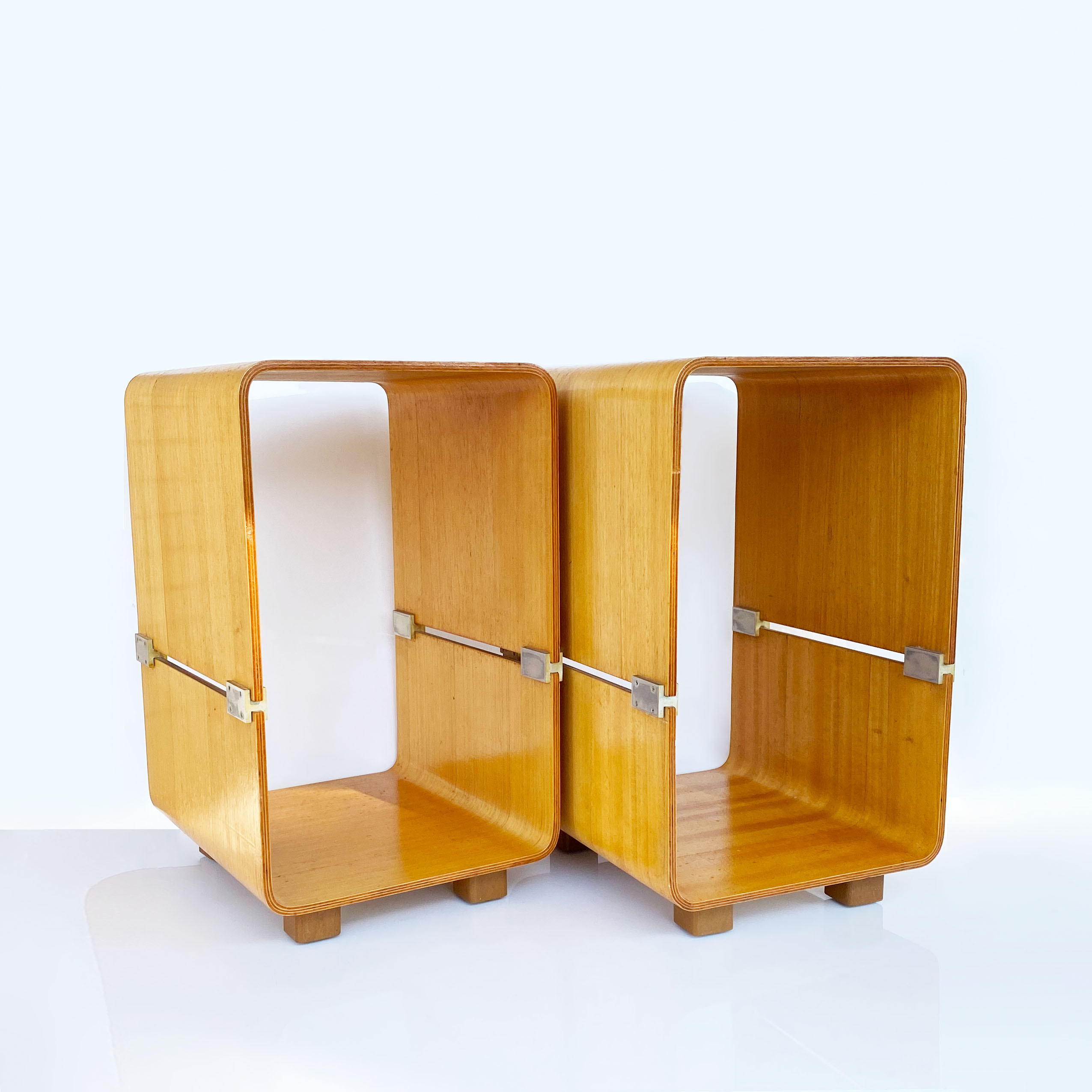 Pair of side tables or bedside plywood - Denmark, 60s