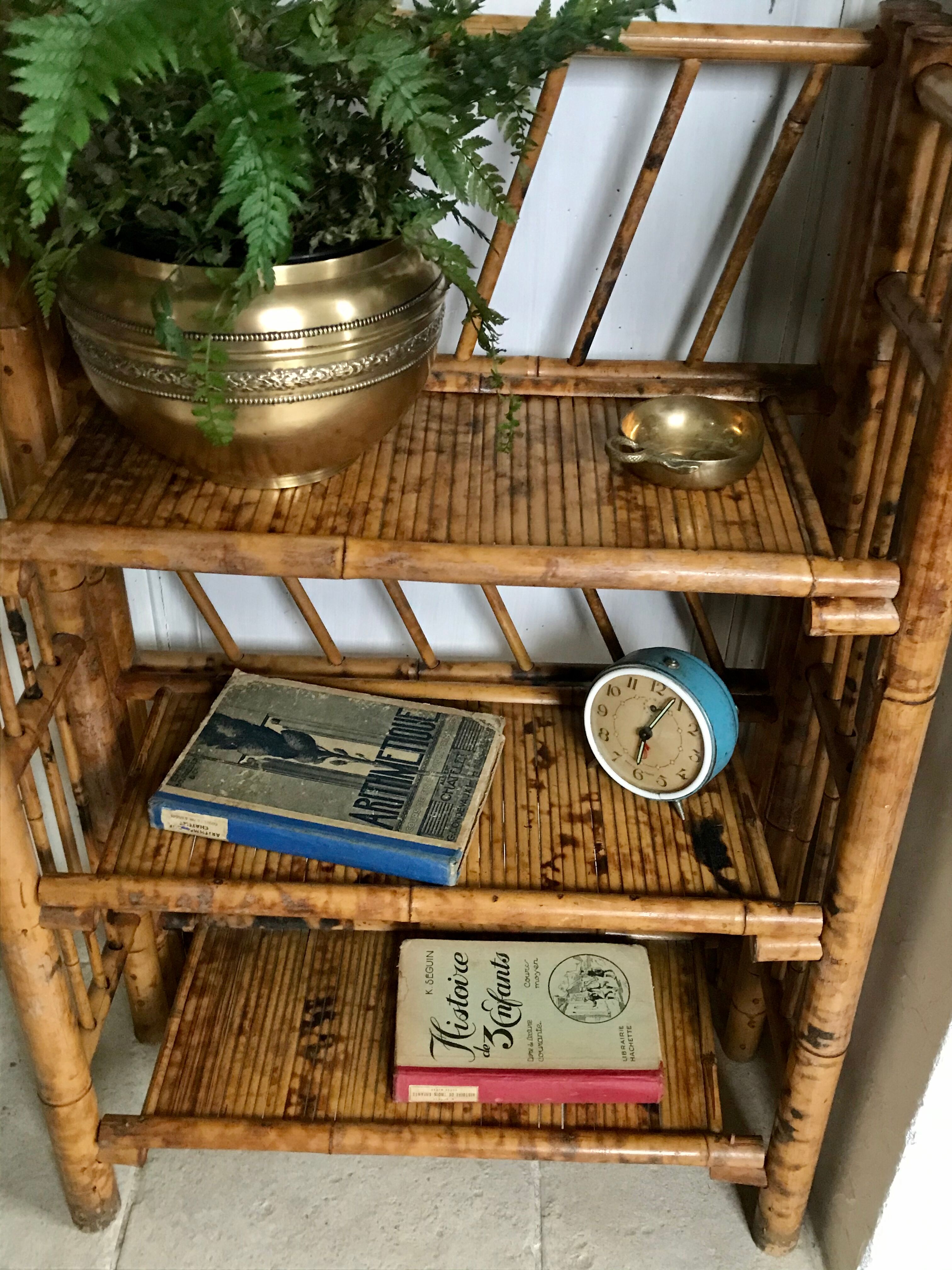 Vintage bamboo shelf 80cm