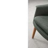 Vintage Scandinavian Mid-Century Modern Bottle Green Armchair, 1950s