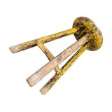 Primitive wooden tripod stool / height 52 cm