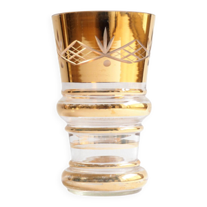 Vase verre et or années - 1940