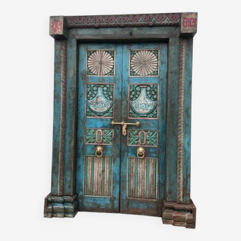 Ancient Indian Door in Old Teak