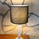 Table lamp glass er metal chrome 1970's
