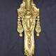 Applique ancienne en bronze doré à tête de bélier et feuille d'acanthe+tulipe fleur