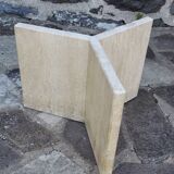 Octagonal travertine coffee table