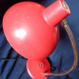 Lampe de bureau vintage design rouge articule souple ancien industriel