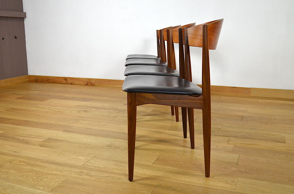 4 vintage scandinavian chairs in teak jydsk mobelindustri 1960
