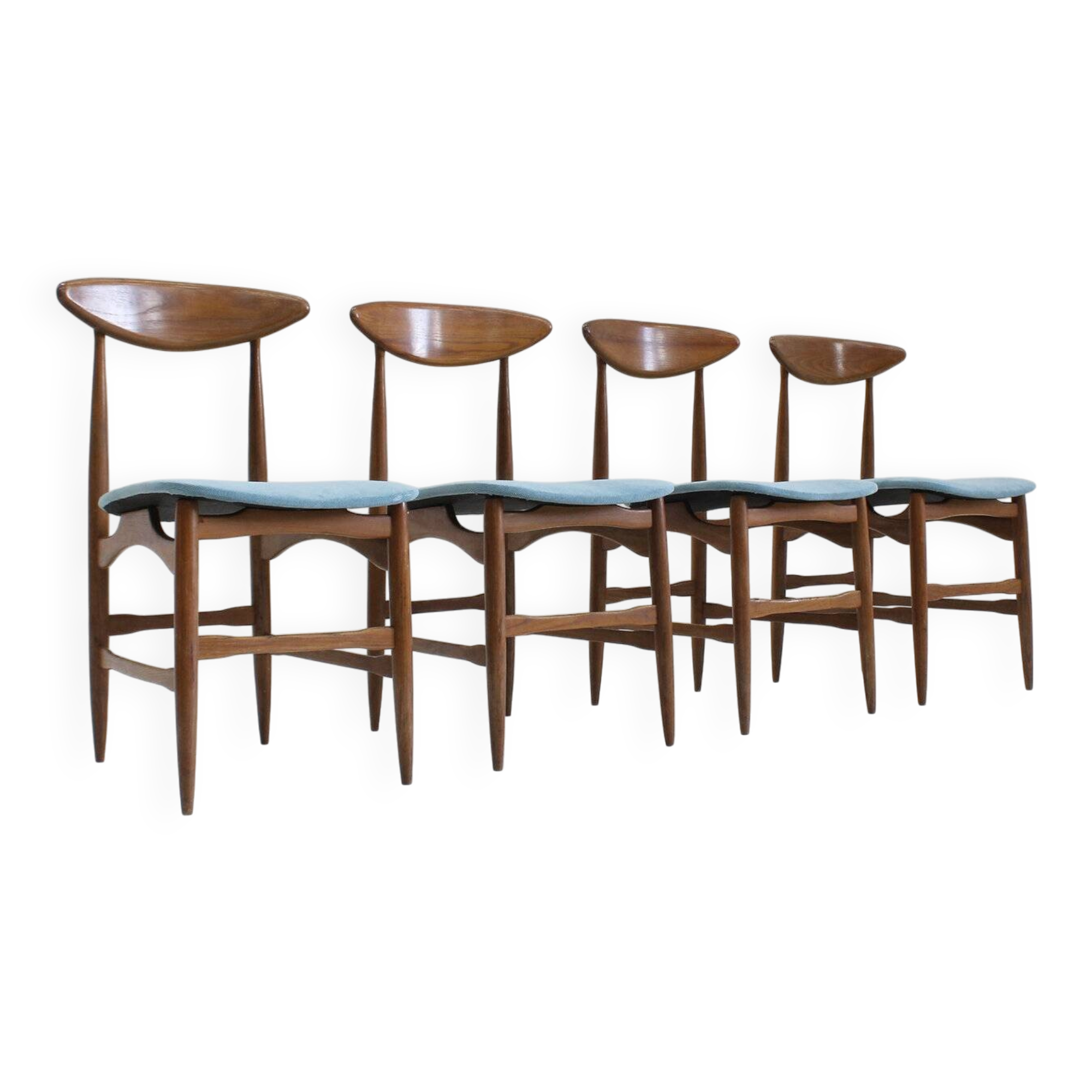 Vintage mid-century Italian dining room chairs 1960s, set of 4