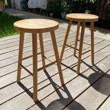 Pair of vintage wooden stools