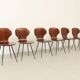 Six plywood chairs by Carlo Ratti, Italy, 1950s.