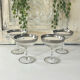 Etched silver rim cocktail coupe glasses set mid century barware