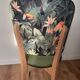 Chairs year 50/60, restored in green velvet and jungle parrot
