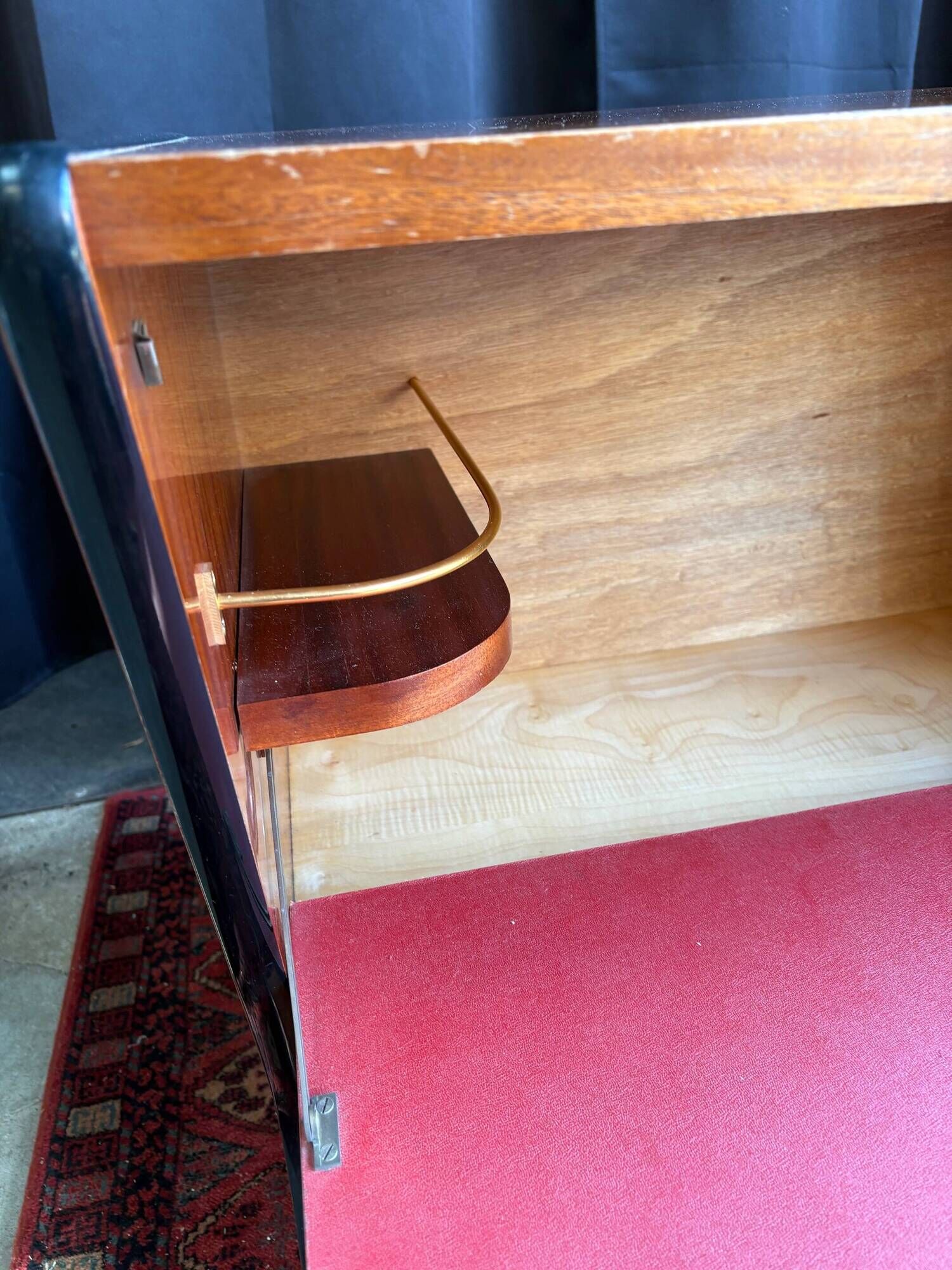 Vintage mini bar in wood and metal – 1950s/60s