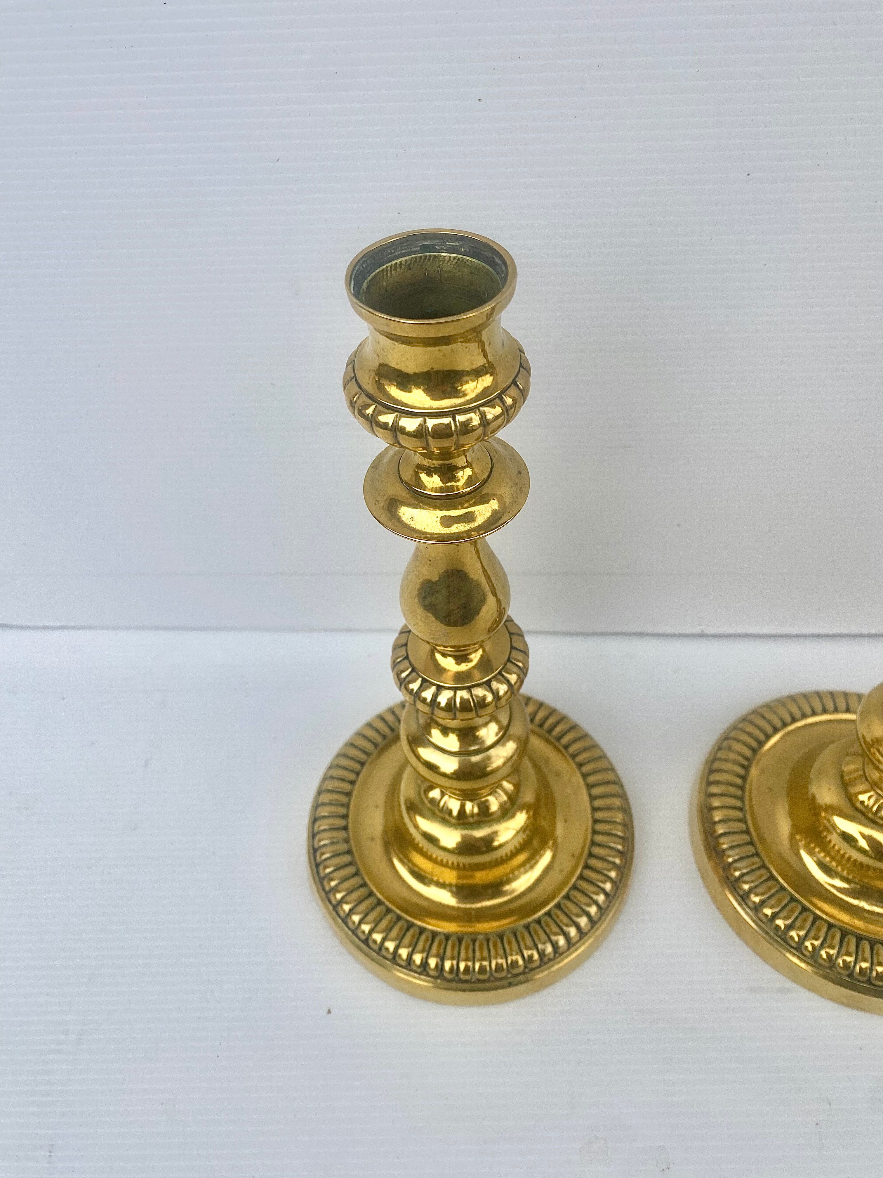 Pair of brass candlesticks in Louis Philippe style