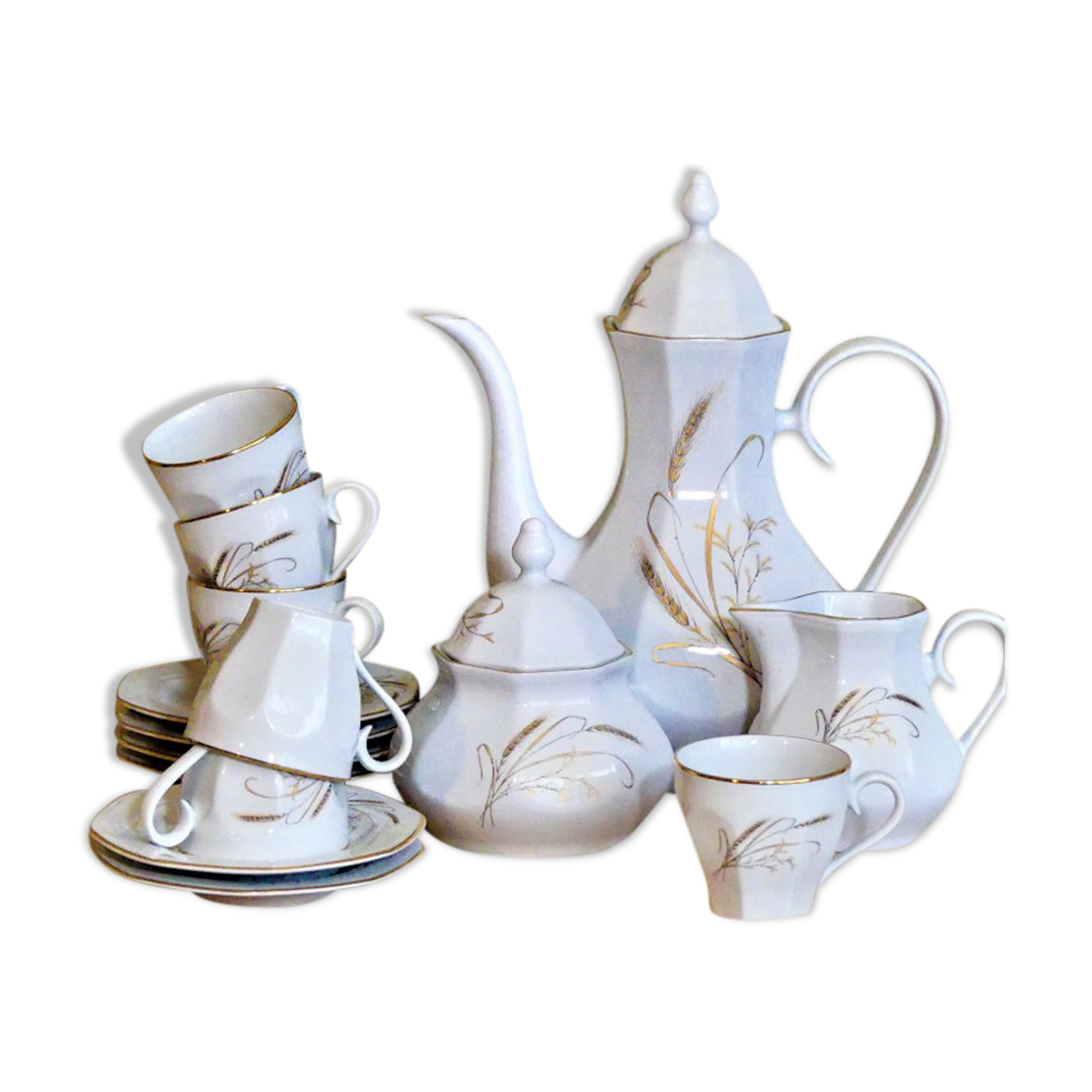Vintage coffee service in Italian porcelain stamped Tognana