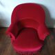 Lot de 2 fauteuils crapauds en velours rouge