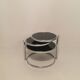 3-plate swivel coffee table in 1970s glass and chrome