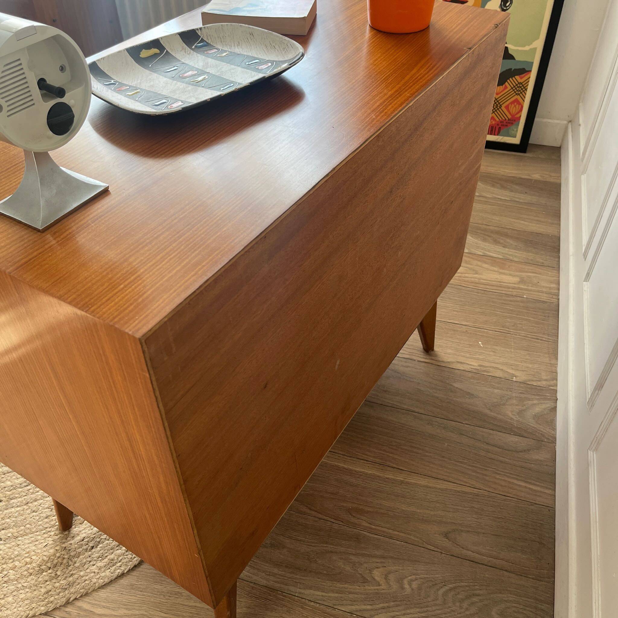 Vintage chest of drawers with compass feet