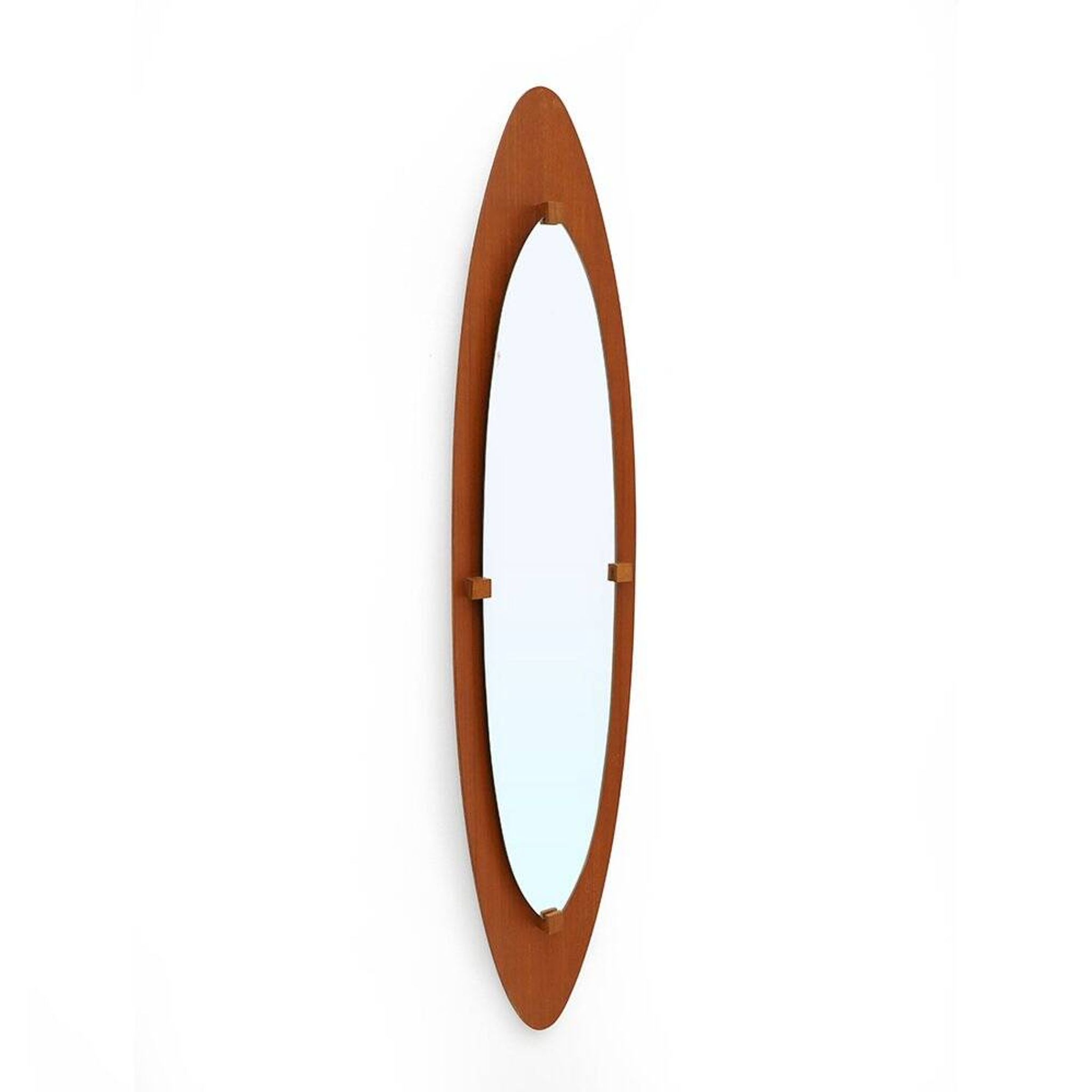 Miroir avec cadre en contreplaqué courbé, années 1960
