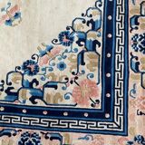 Vintage Square Carpet Art Deco from Beijing China