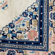 Tapis carré vintage Art Déco de Pékin Chine