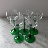Set of 5 white wine glasses
