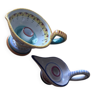 Hand-painted Deruta candlesticks – Italian ceramics – decorative pair