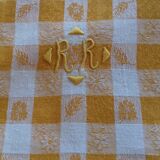 6 damask towels, monogrammed RR