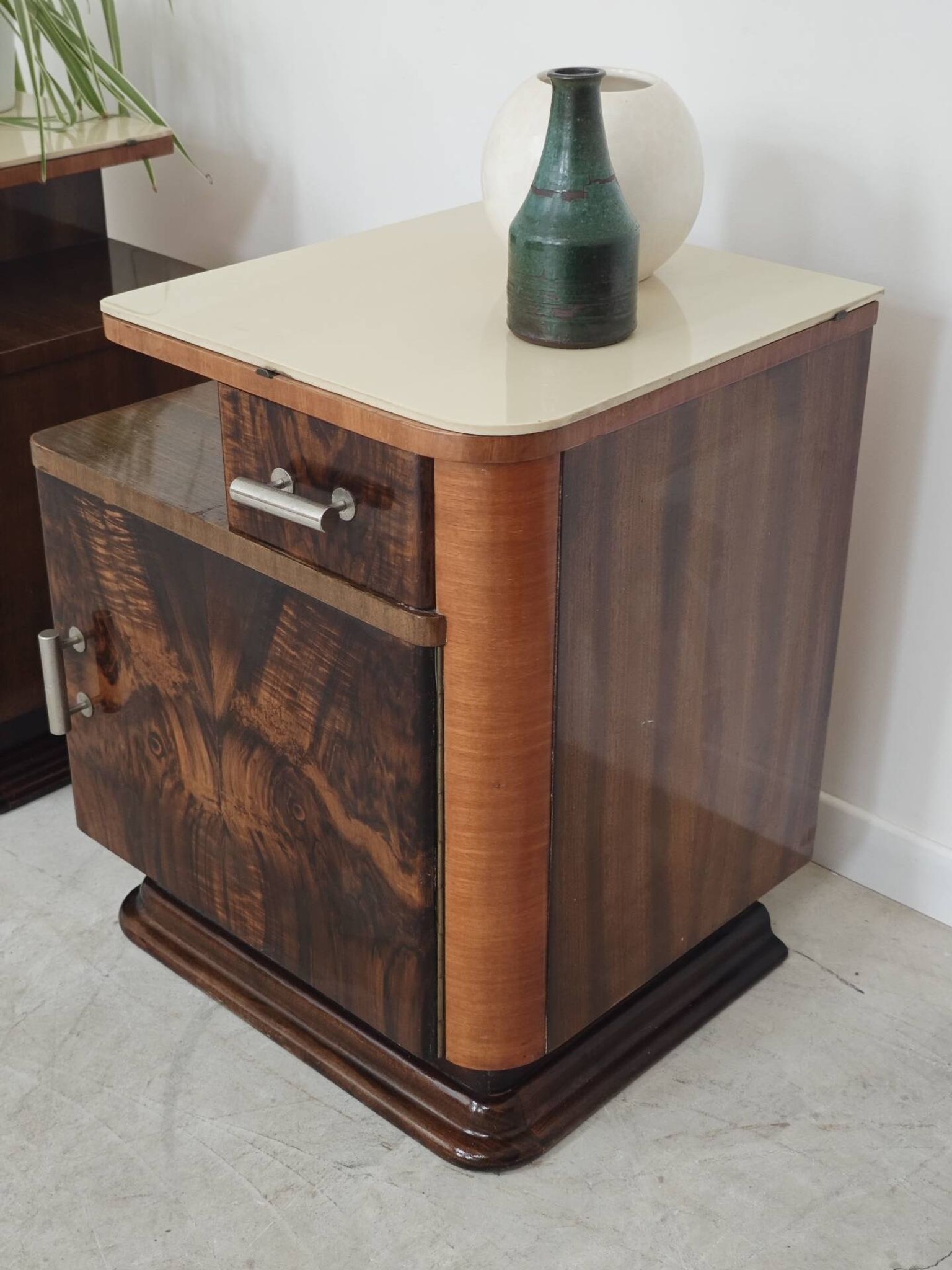 Pair of bedside tables by Jindrich Halabala for Up Zavody art deco 1950