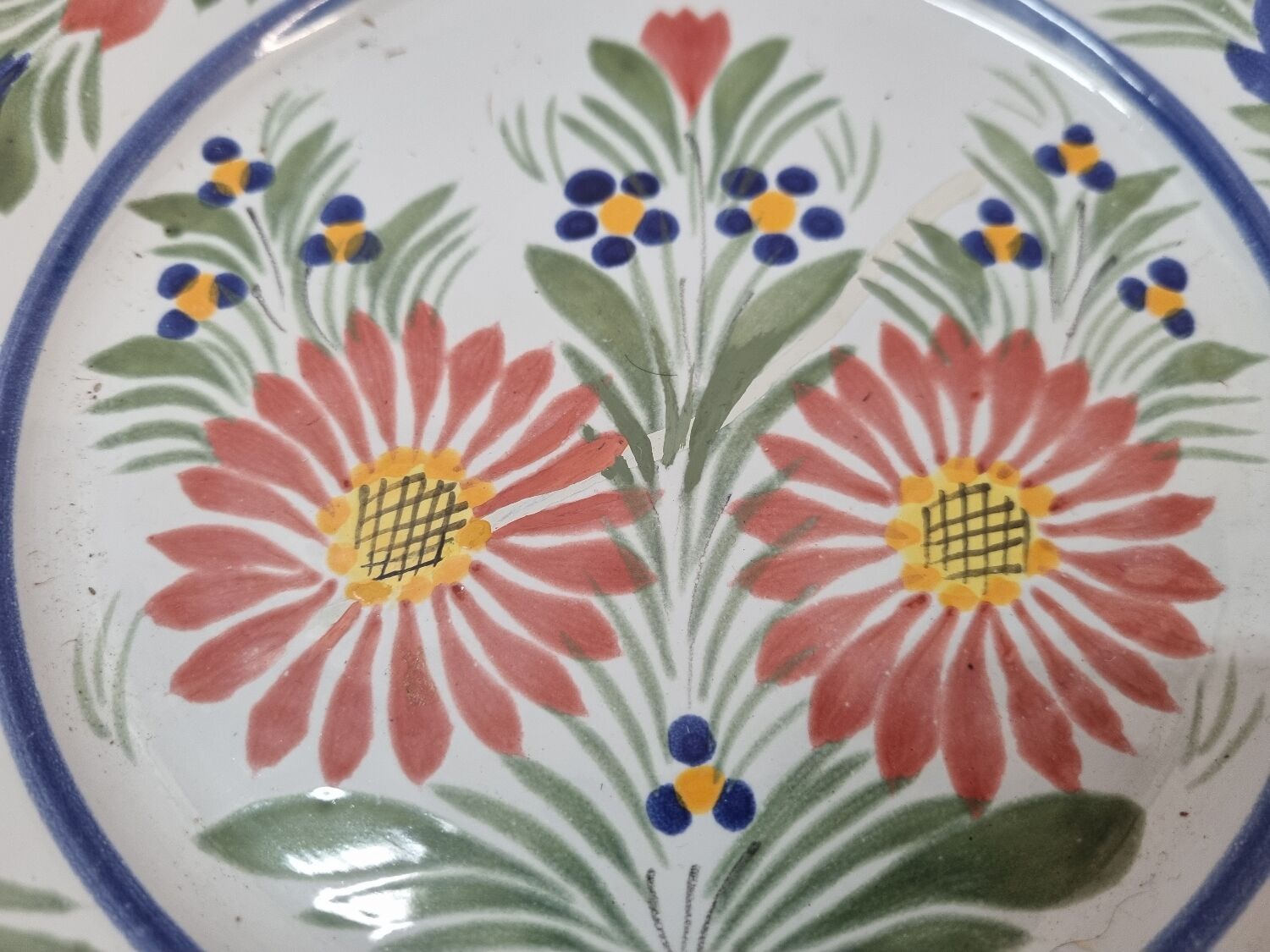 Plate HB Henriot, Quimper earthenware from 1950