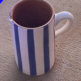 Large striped vase & pitcher