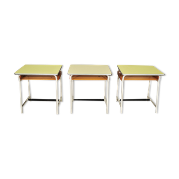 Vintage school benches, 60s, set of 3