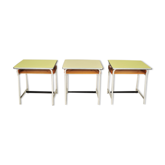 Vintage school benches, 60s, set of 3