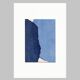 Peinture abstraite sur papier bleu signée Eawy