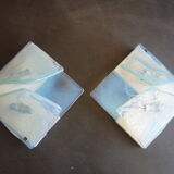 Pair of opalescent glass sconces by Carlo Nason