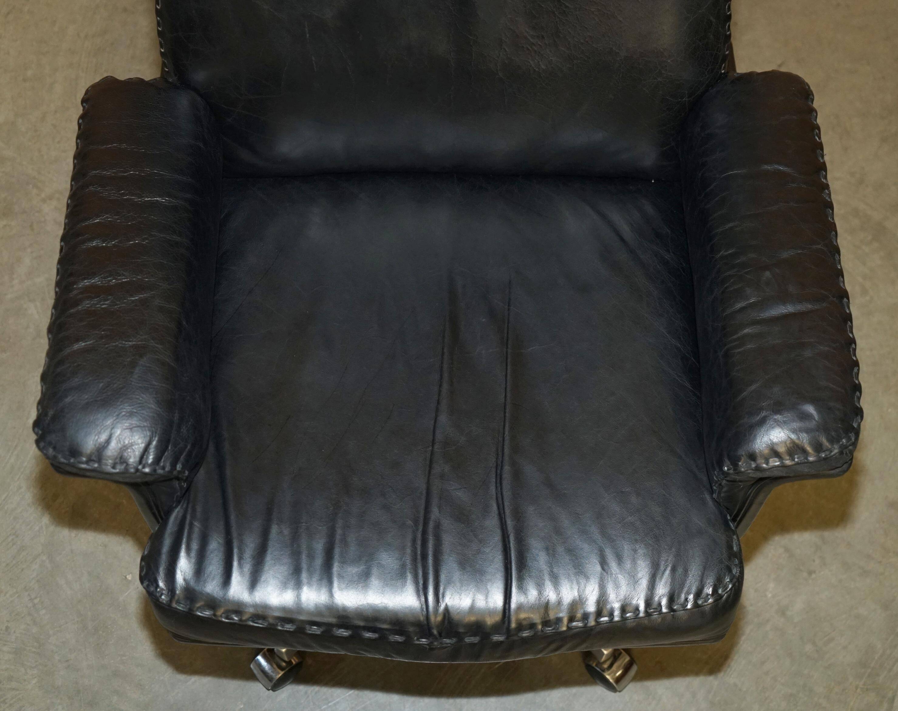 Vintage executive swivel office chair De Sede DS35 - mid-century leather