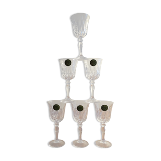 6 glasses white wine Cristal d'Arques JG Durand Villiers 7 cl size Beaulieu