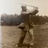 Ensemble de six photos authentique de golfeurs des années 1890 en noir et blanc