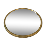 Miroir rond laiton années 50 -  27x27cm