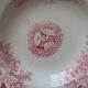 Hollow plate U et Cie Sarreguemines model Jardinière with pink flower decoration.