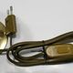 small 80's table lamp in glass and gold metal