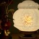 Vintage Art Deco globe table lamp in white Clichy glass