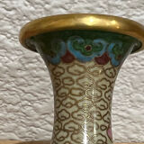 Antique vase with cloisonné enamel in brass
