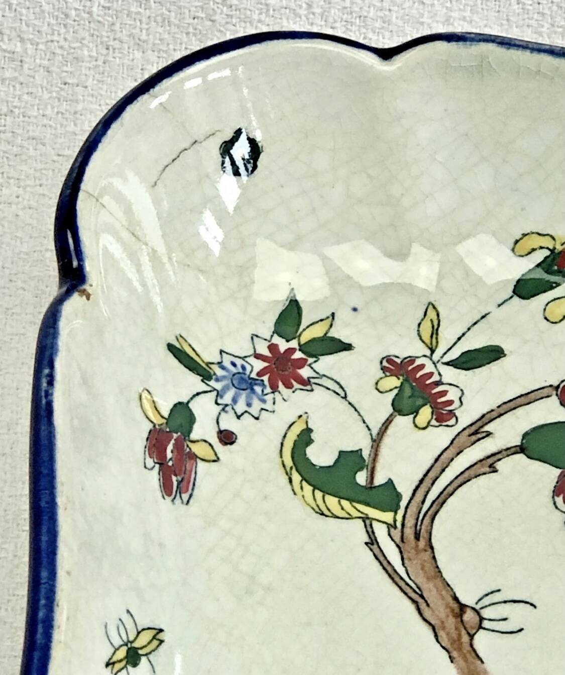 Antique hollow dish Gien cornucopia 1875/1935