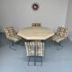 Thick travertine dining table, Italian design from the 70s, vintage