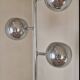 Vintage floor lamp with 3 chrome globes — 70's space age style