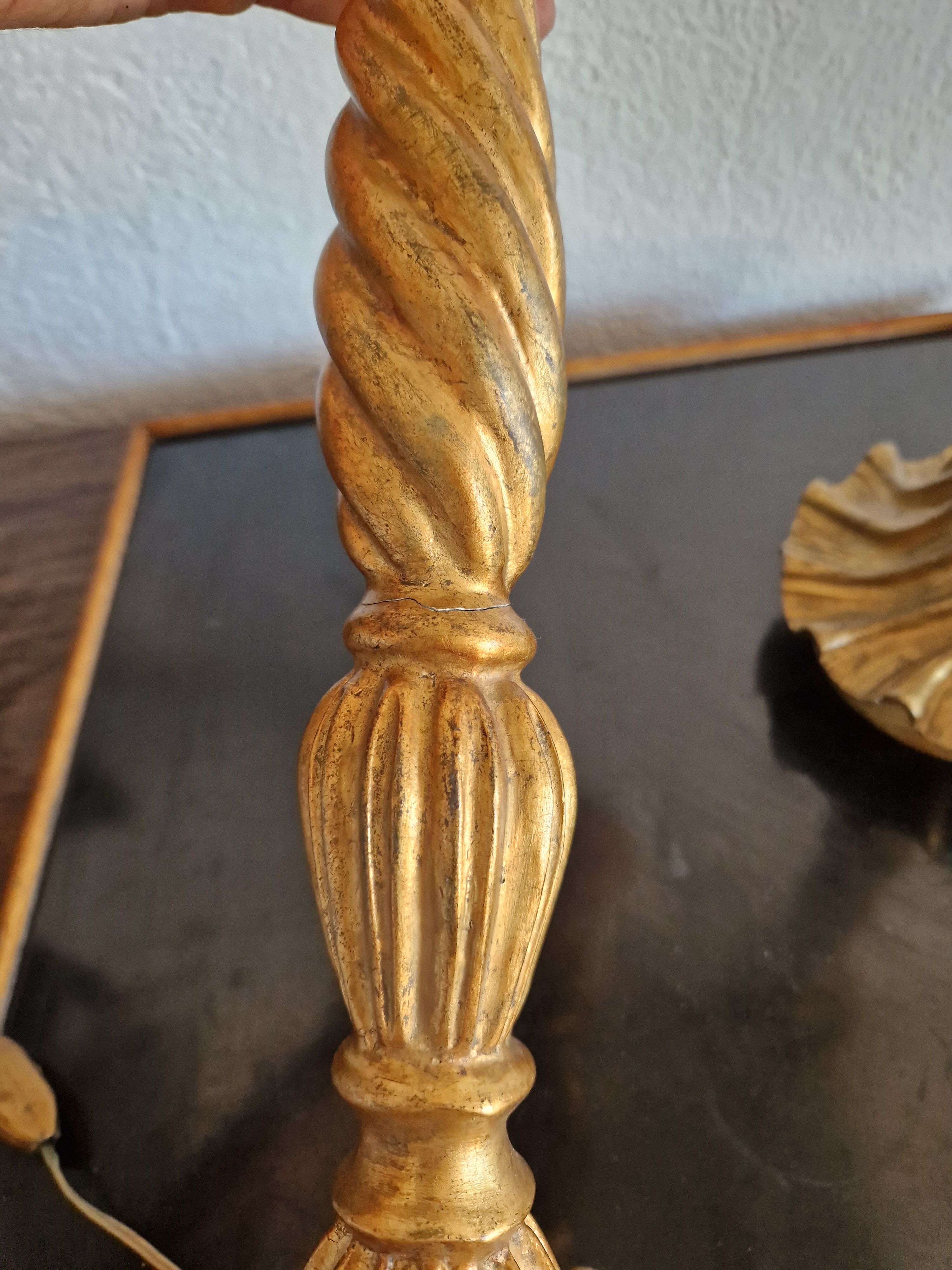 Pair of giltwood lamp feet