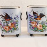 Pair of porcelain bird vase from Limoges william guerin